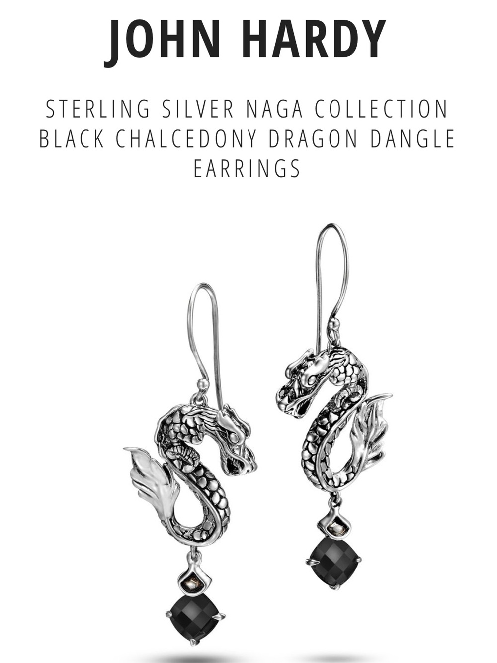 John Hardy Sterling Silver Naga Earrings